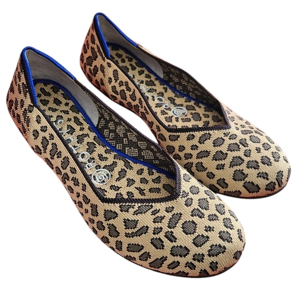Rothy’s The Flat Round Toe Shoes in Retired Cheetah Print Size 7.5 - Picture 1 of 6
